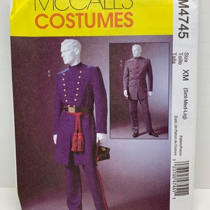 McCall’s 4745 Men’s and Teen Civil War Historical Costume  Sewing Pattern Cosplay Halloween Sizes Small Medium Large UNCUT FF