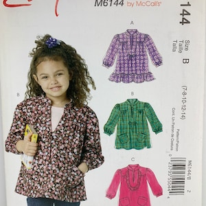 Easy to Sew Girl’s Tops and Dress Sewing Pattern McCall’s Stitch N Save 6144 Sizes 7-8-10-12-14 UNCUT FF