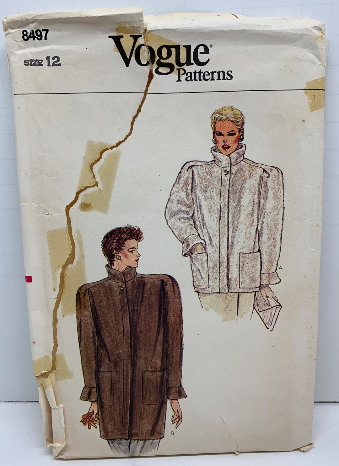 vintage whole pattern jacket セット Vogue 8497 Misses Lined Jacket Loose Fit Sewing Pattern Boxy