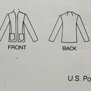 Vintage Butterick See & Sew 3836 Misses Collarless Blazer Jacket Suit Jacket Sewing Pattern Sizes 8-10-12 UNCUT FF image 2