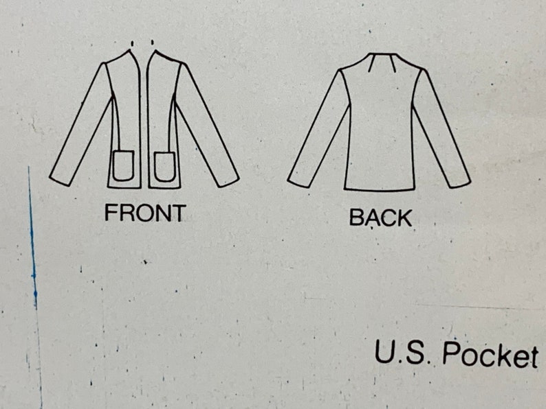 Vintage Butterick See & Sew 3836 Misses Collarless Blazer Jacket Suit Jacket Sewing Pattern Sizes 8-10-12 UNCUT FF image 2