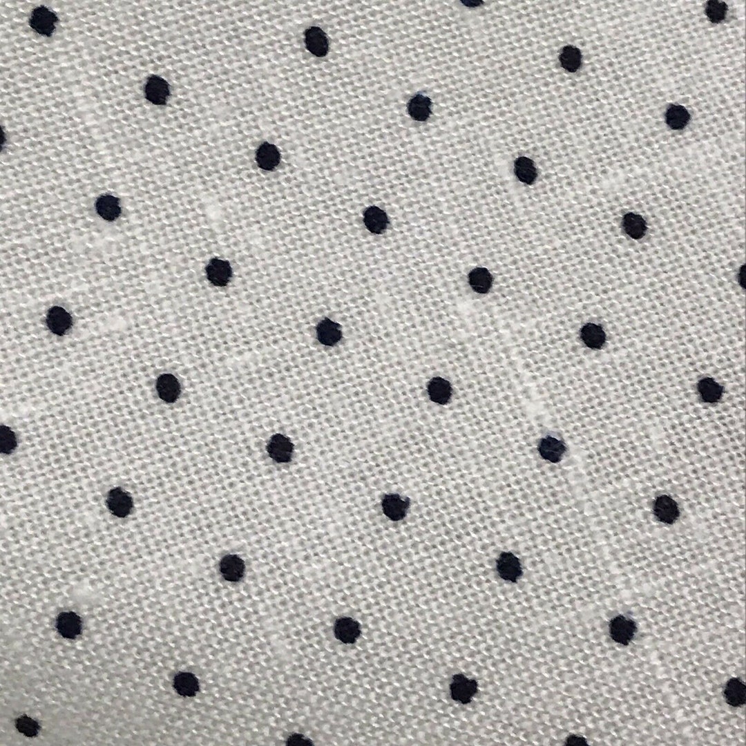 Vintage Pin Dot Cotton Blend Fabric Navy Blue Dots White - Etsy