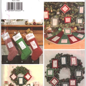Christmas Sewing Pattern Butterick 3615 Stocking, Tree Skirt, Ornaments, Garland and Mantle Cloth UNCUT