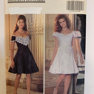 Vintage Butterick 5841 Dress Sewing Pattern Fit and Flare Formal Dressy Jessica Howard Sizes 6-8-10-12 UNCUT OOP 1990s