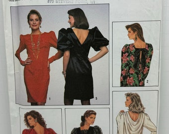 Simplicity 9911 Misses and Petite Pullover Evening Dress with Decorative Draped Back Vintage Sewing Pattern Sizes 6-8-10-12-14 UNCUT FF