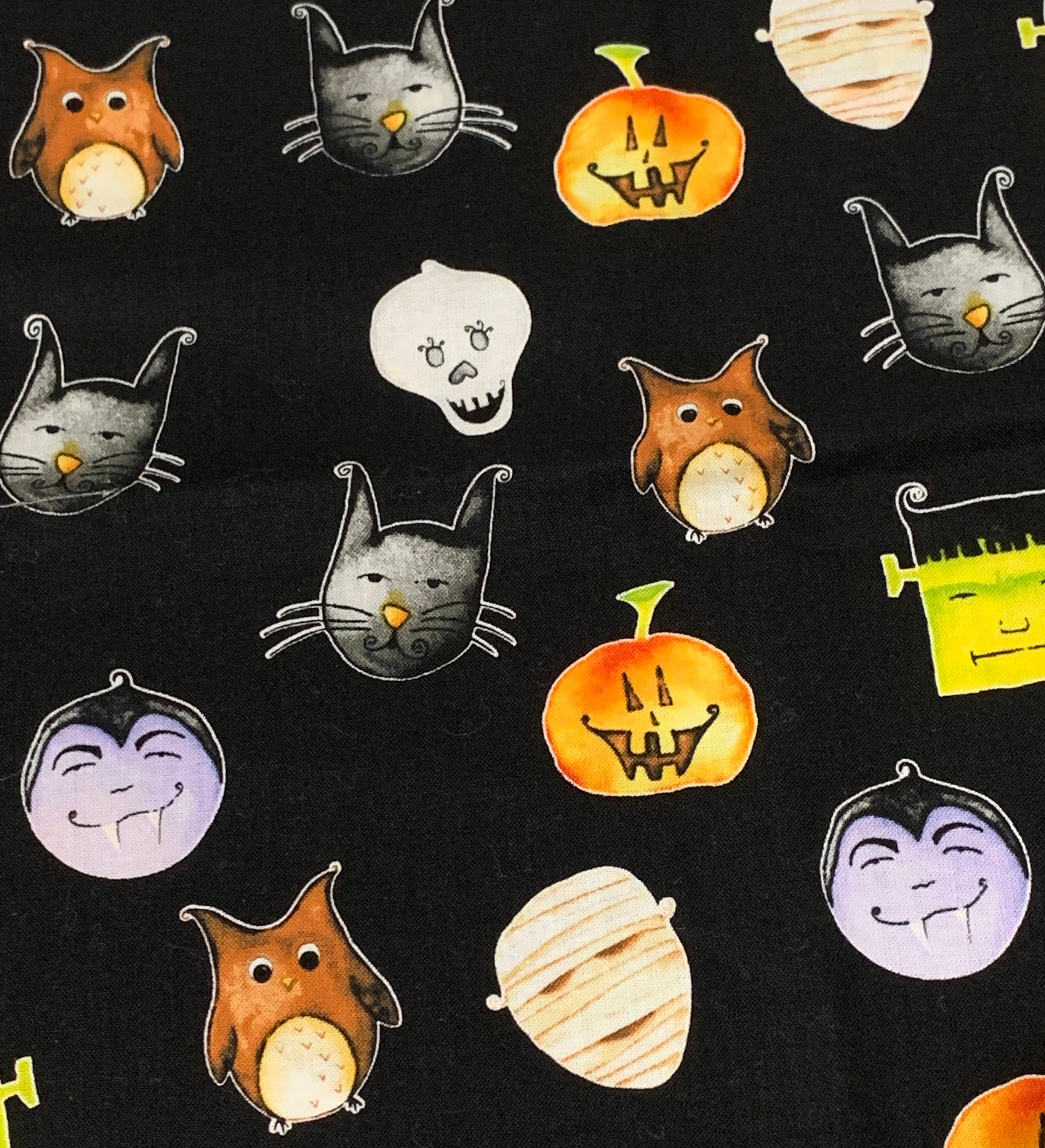 1 Yard Cotton Halloween Fabric Quilt Quality Monsters Etsy