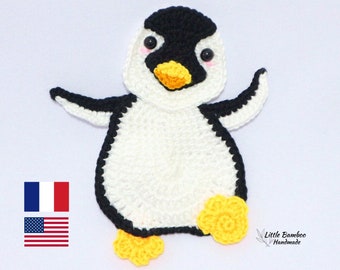 PATTERN- Cute Penguin Applique-Crochet Pattern, pdf