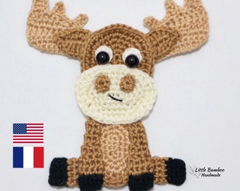 PATTERN- Moose Applique-Crochet Pattern, pdf