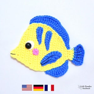 PATTERN- Fish Applique-Crochet Pattern, pdf