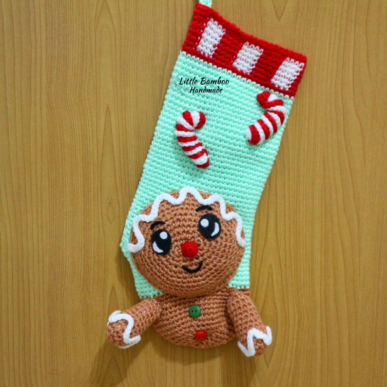 PATTERN Gingerbread Man Christmas Stocking Crochet Etsy UK