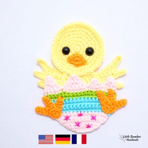 PATTERN- Easter Chick Applique-Crochet Pattern, pdf