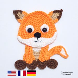 PATTERN-Fox Applique -Crochet Pattern, pdf