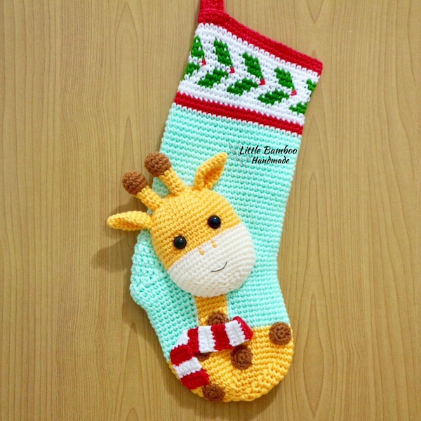 PATTERN -Giraffe Christmas Stocking - Crochet Pattern, pdf
