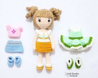 PATTERN-Olivia The Mini Dress Up Doll-Crochet Pattern, pdf