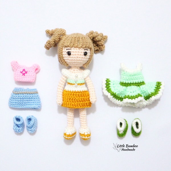 PATTERN-Olivia The Mini Dress Up Doll-Crochet Pattern, pdf