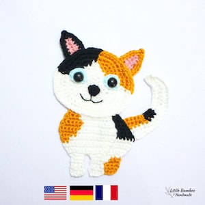 PATTERN- Japanese Bobtail Cat Applique-Crochet Pattern, pdf