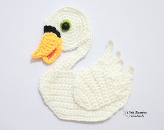 PATTERN- Swan Applique-Crochet Pattern, pdf