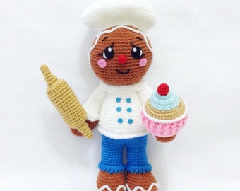 PATTERN - Gingerbread Baker - Crochet Pattern, pdf