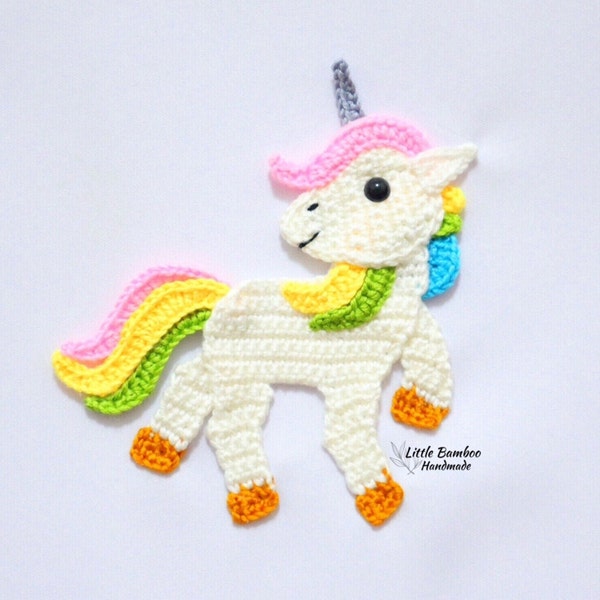 PATTERN- Unicorn Applique-Crochet Pattern, pdf