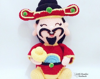 PATTERN - CaiShen The Fortune Doll - Crochet Pattern, pdf