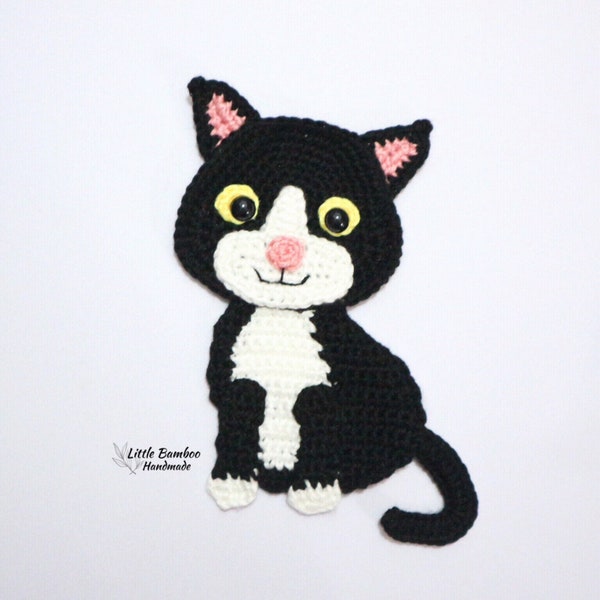 PATTERN- Manx Cat Applique -Crochet Pattern, pdf