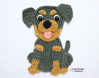 PATTERN- Rottweiler Applique-Crochet Pattern, pdf