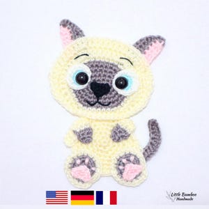 PATTERN- Siamese Cat Applique-Crochet Pattern, pdf