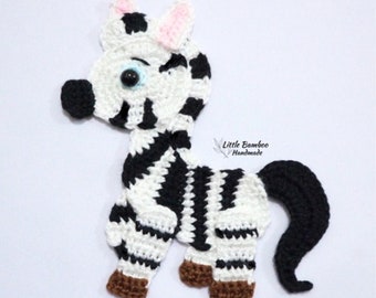PATTERN- Zebra Applique-Crochet Pattern, pdf
