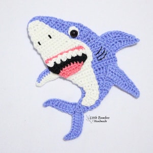 PATTERN- Shark Applique-Crochet Pattern, pdf