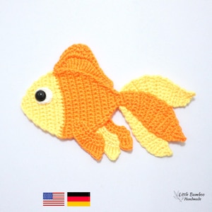 PATTERN- Goldfish Applique-Crochet Pattern, pdf