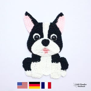 PATTERN-Boston Terrier Applique-Crochet Pattern, pdf