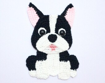 PATTERN-Boston Terrier Applique-Crochet Pattern, pdf