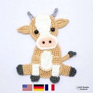 PATTERN- Brown Cow Applique-Crochet Pattern, pdf