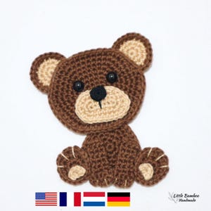 PATTERN- Bear Applique-Crochet Pattern, pdf