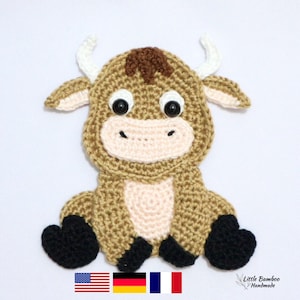 PATTERN- Bull Applique-Crochet Pattern, pdf