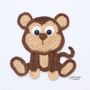 PATTERN-Monkey Applique -Crochet Pattern, pdf