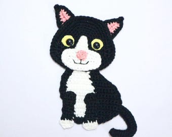 PATTERN- Manx Cat Applique -Crochet Pattern, pdf