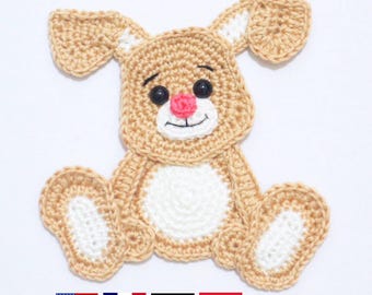 PATTERN- Rabbit Applique-Crochet Pattern, pdf