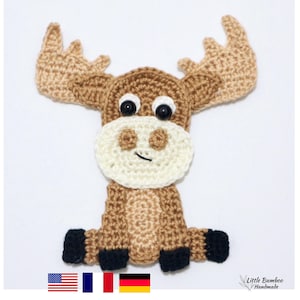 PATTERN- Moose Applique-Crochet Pattern, pdf