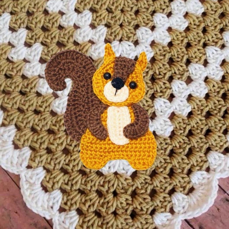 PATTERN- Squirrel Applique-Crochet Pattern, pdf image 2