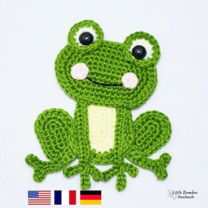 PATTERN-Frog Applique-Crochet Pattern, pdf