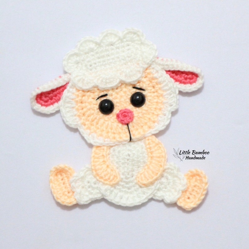 PATTERN Lamb Applique-Crochet Pattern, pdf image 1