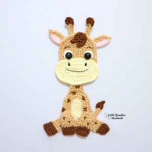 PATTERN- Sitting Giraffe Applique-Crochet Pattern, pdf