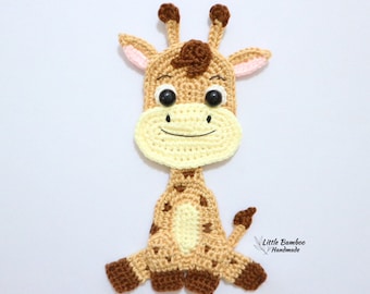 PATTERN- Sitting Giraffe Applique-Crochet Pattern, pdf