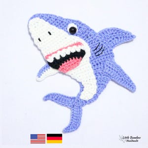PATTERN- Shark Applique-Crochet Pattern, pdf