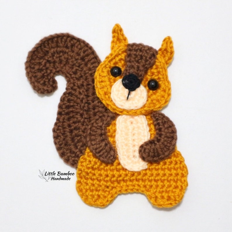 PATTERN Squirrel Applique-Crochet Pattern, pdf image 1