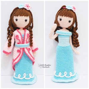 PATTERN-Cheryl In Ball Gown And Traditional Costume-Crochet Pattern, pdf