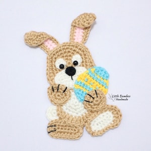 PATTERN- Easter Bunny Applique-Crochet Pattern, pdf