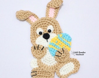 PATTERN- Easter Bunny Applique-Crochet Pattern, pdf