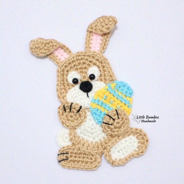 PATTERN- Easter Bunny Applique-Crochet Pattern, pdf